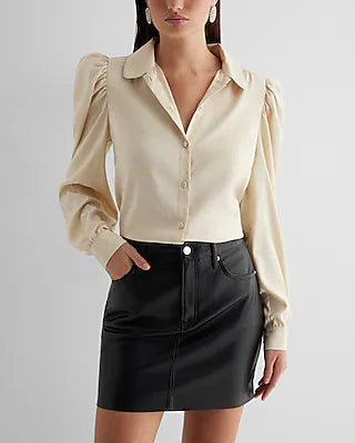 NWT! Express Puff Sleeve Blouse (S)