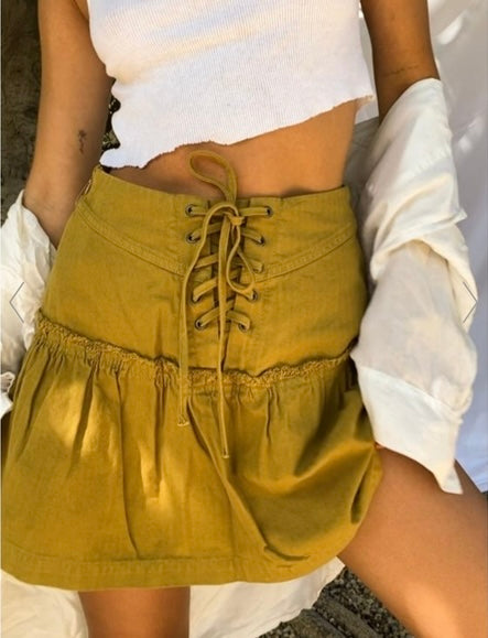 Free People Lace Up Mini Skirt (12)