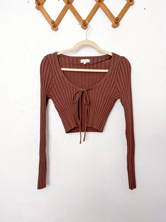 Tie Front Cropped Cardigan (M)
