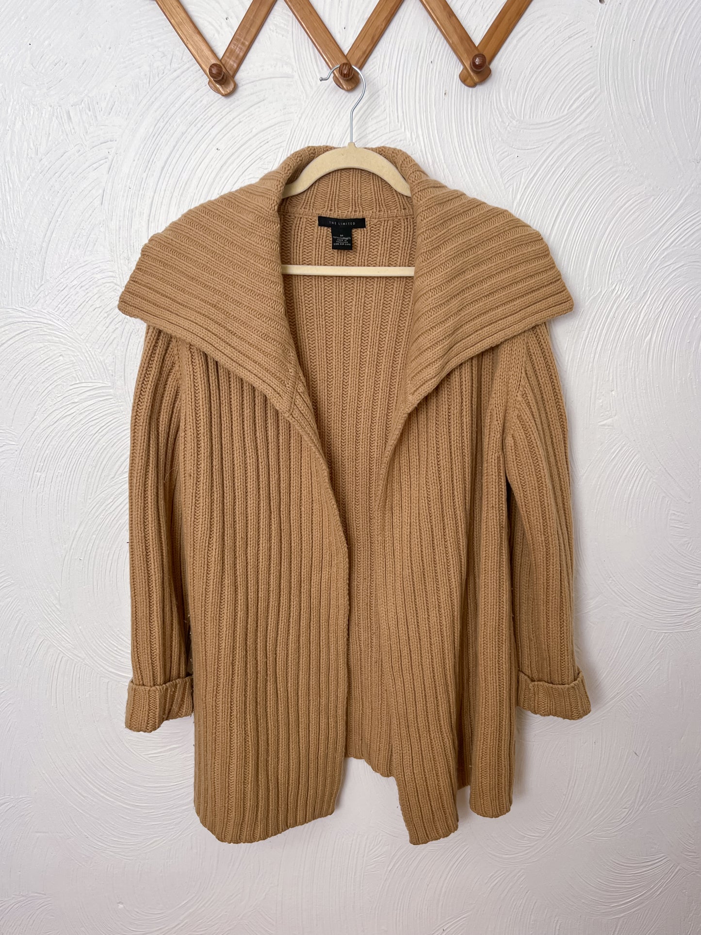 Oversized Collar Knit Cardigan (M)