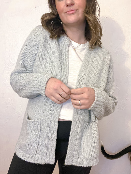 Gray Knit Cardigan