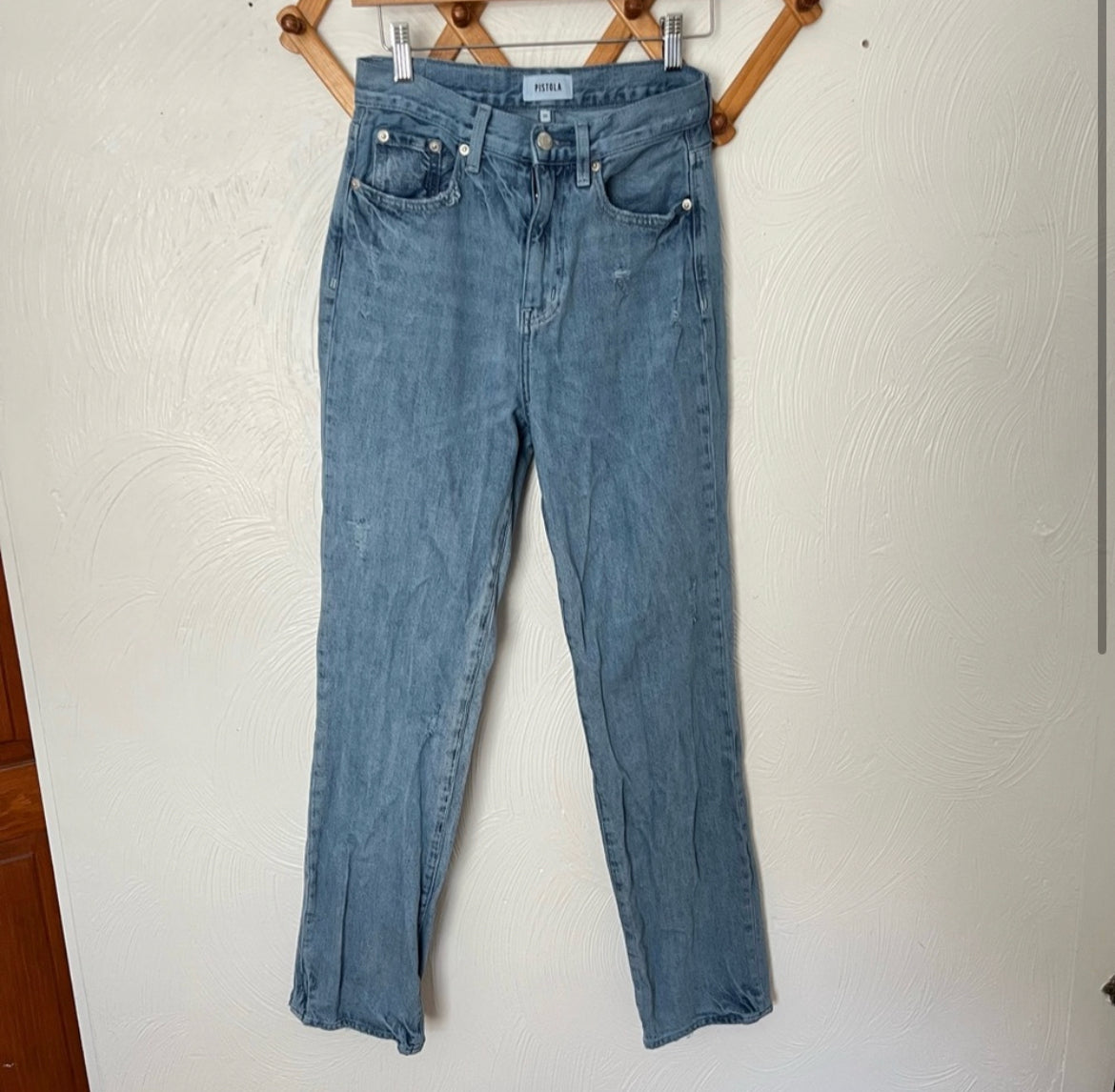 Pistola Cassie Super High Rise Straight Denim Jeans (25)