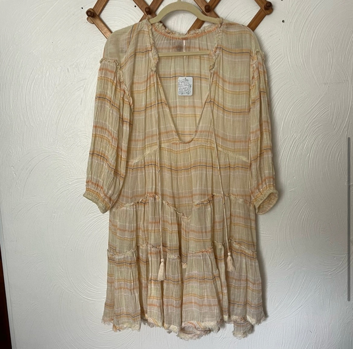Free People Gianna Stripe Tunic in Neutral (S) NWT!