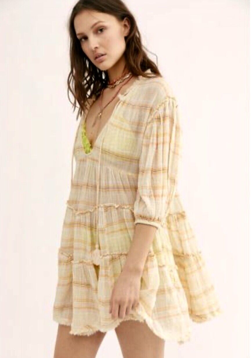 Free People Gianna Stripe Tunic in Neutral (S) NWT!